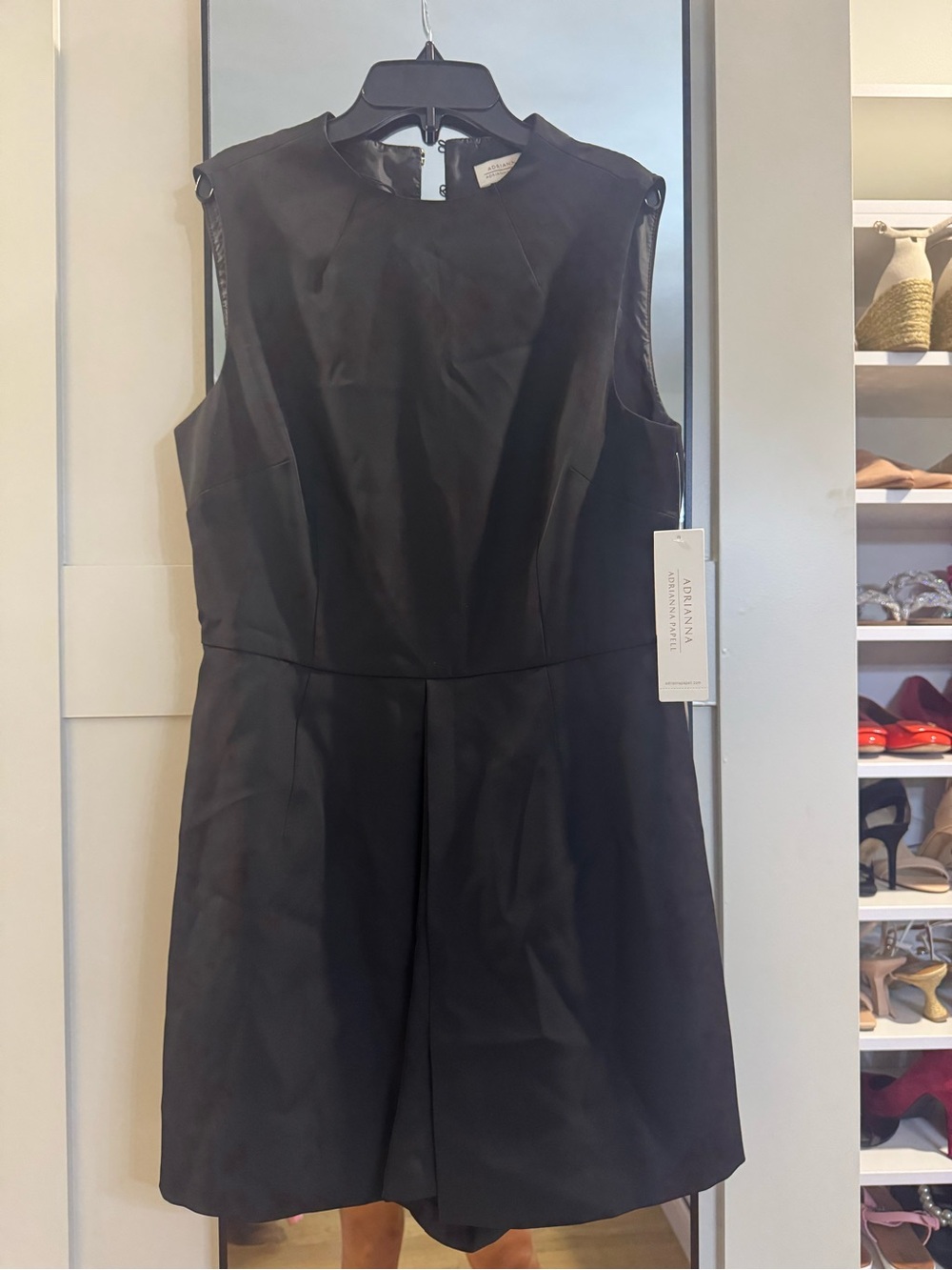 Adrianna Papell Black Sleeveless A-Line Dress